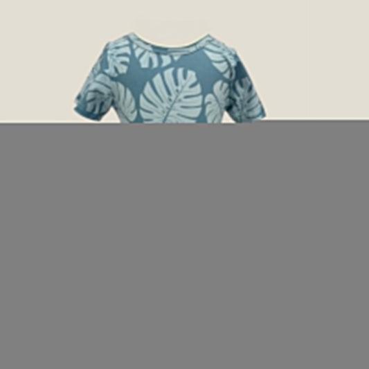 Teal Monstera Tee Dress