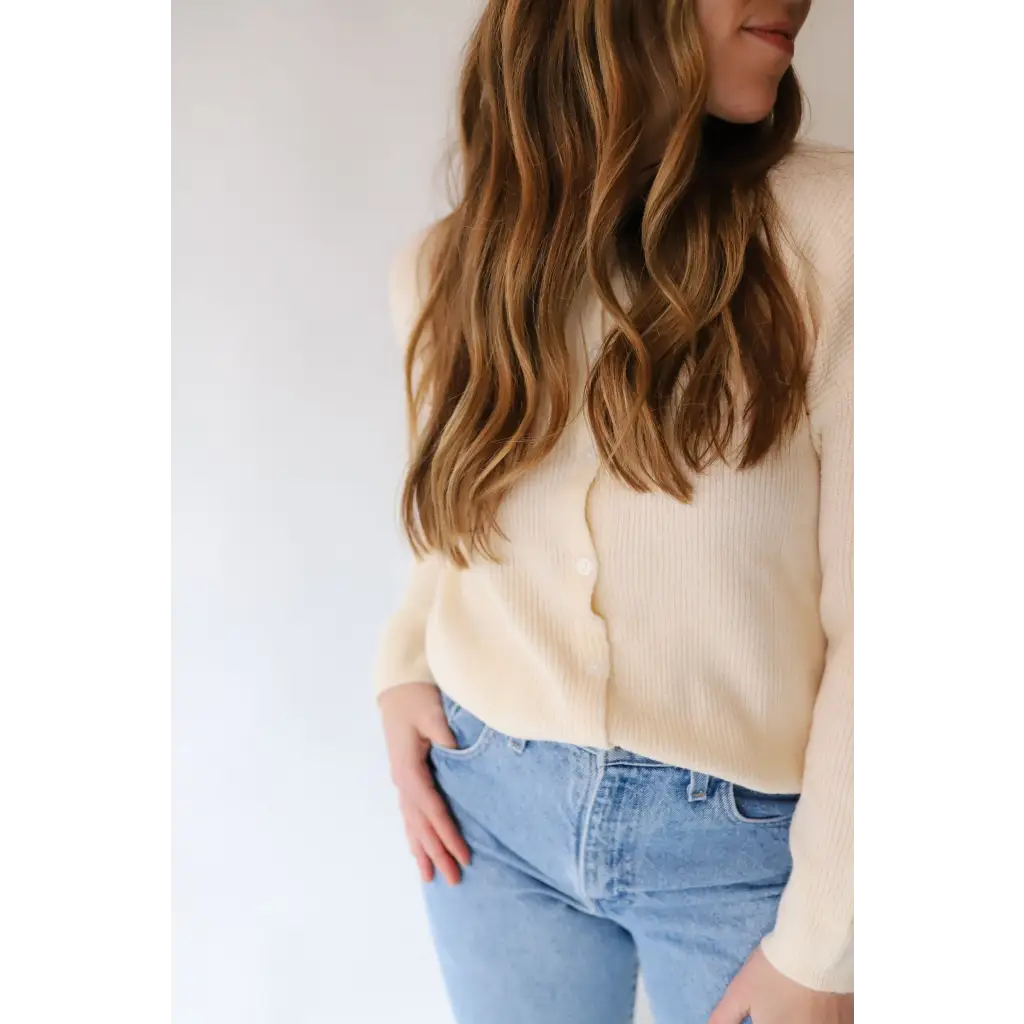 Annie Cardigan Sweater in Apricot