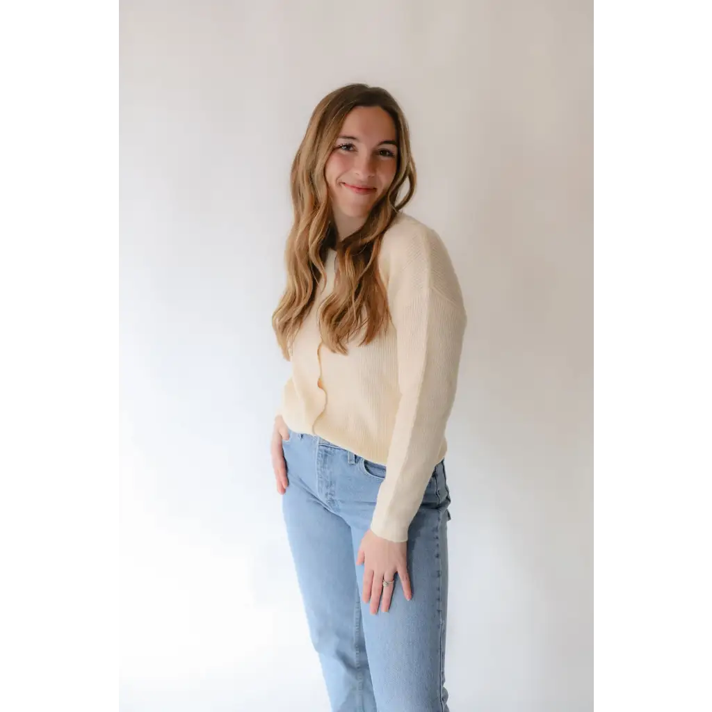Annie Cardigan Sweater in Apricot