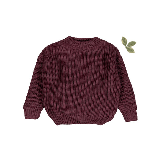 The Chunky Knit Sweater - Mulberry - Mack & Harvie