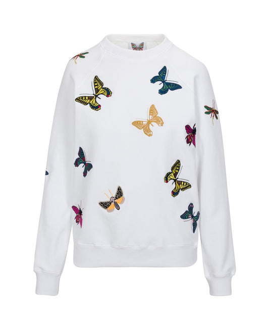 The Jitterbug Embroidered Sweatshirt - White - Mack & Harvie