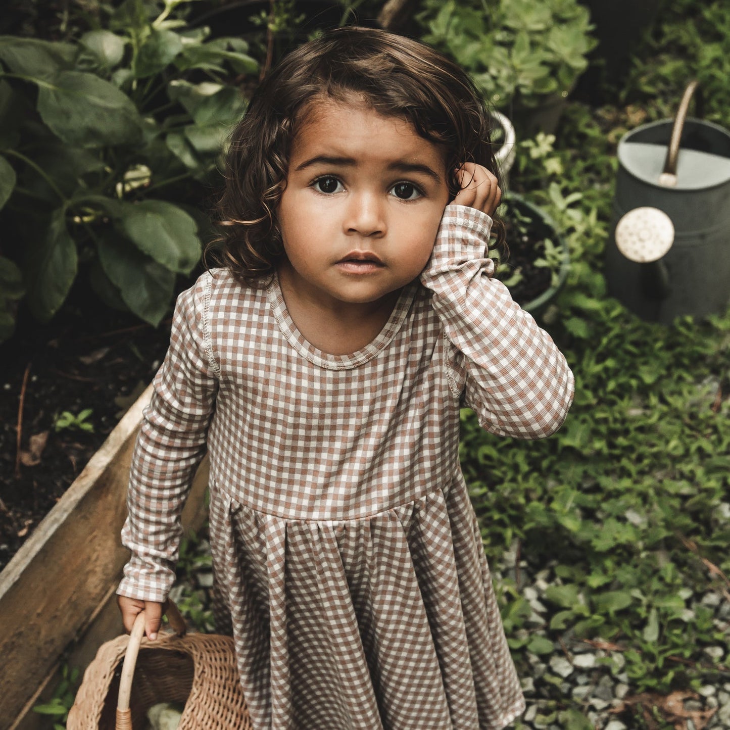 The Printed Long Sleeve Dress - Rosewood Gingham - Mack & Harvie