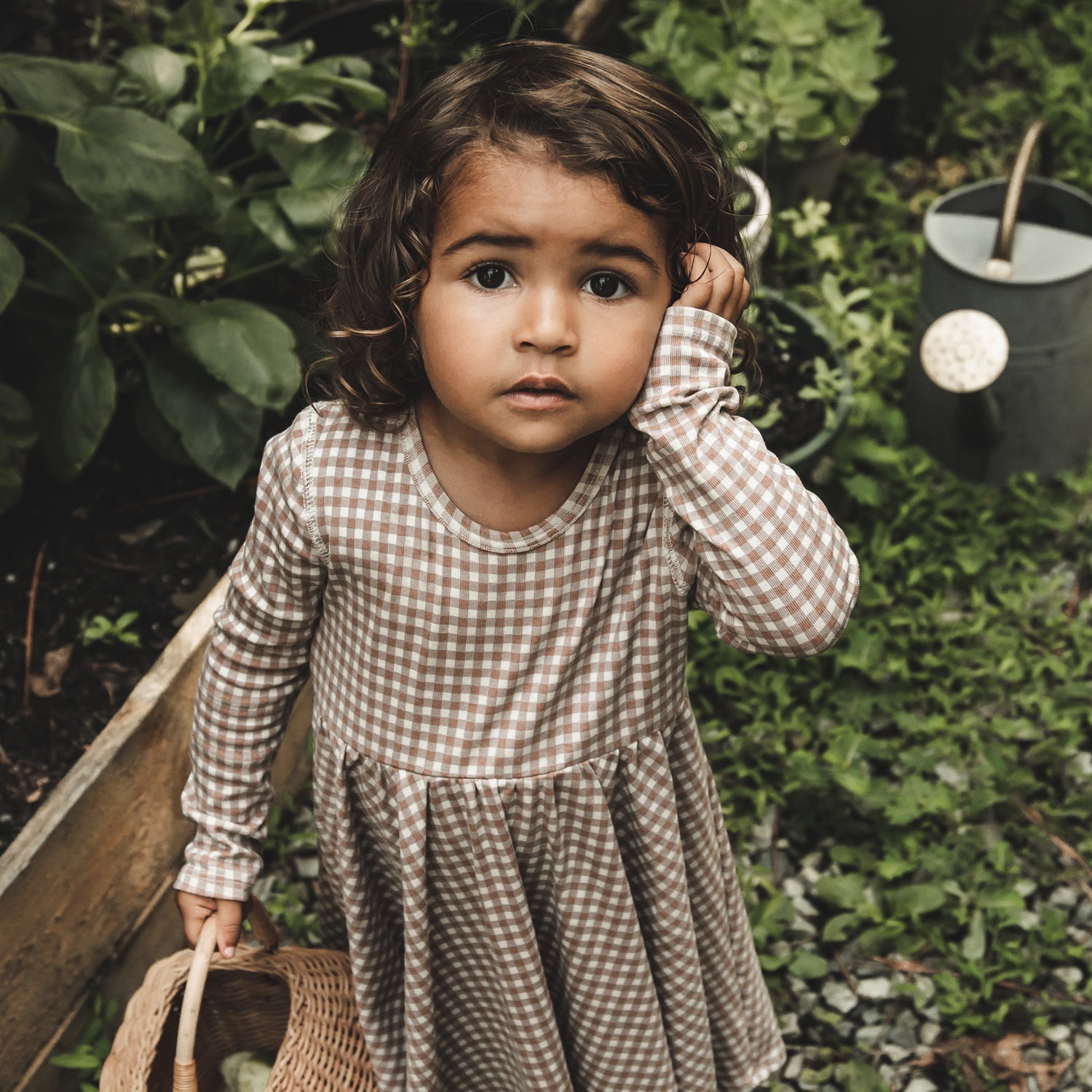 The Printed Long Sleeve Dress - Rosewood Gingham - Mack & Harvie