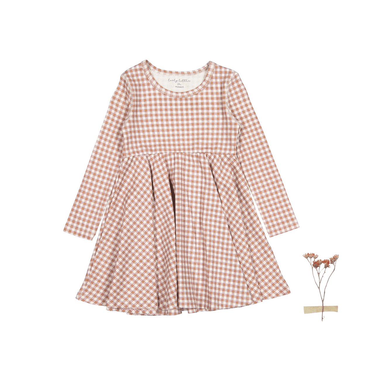 The Printed Long Sleeve Dress - Rosewood Gingham - Mack & Harvie