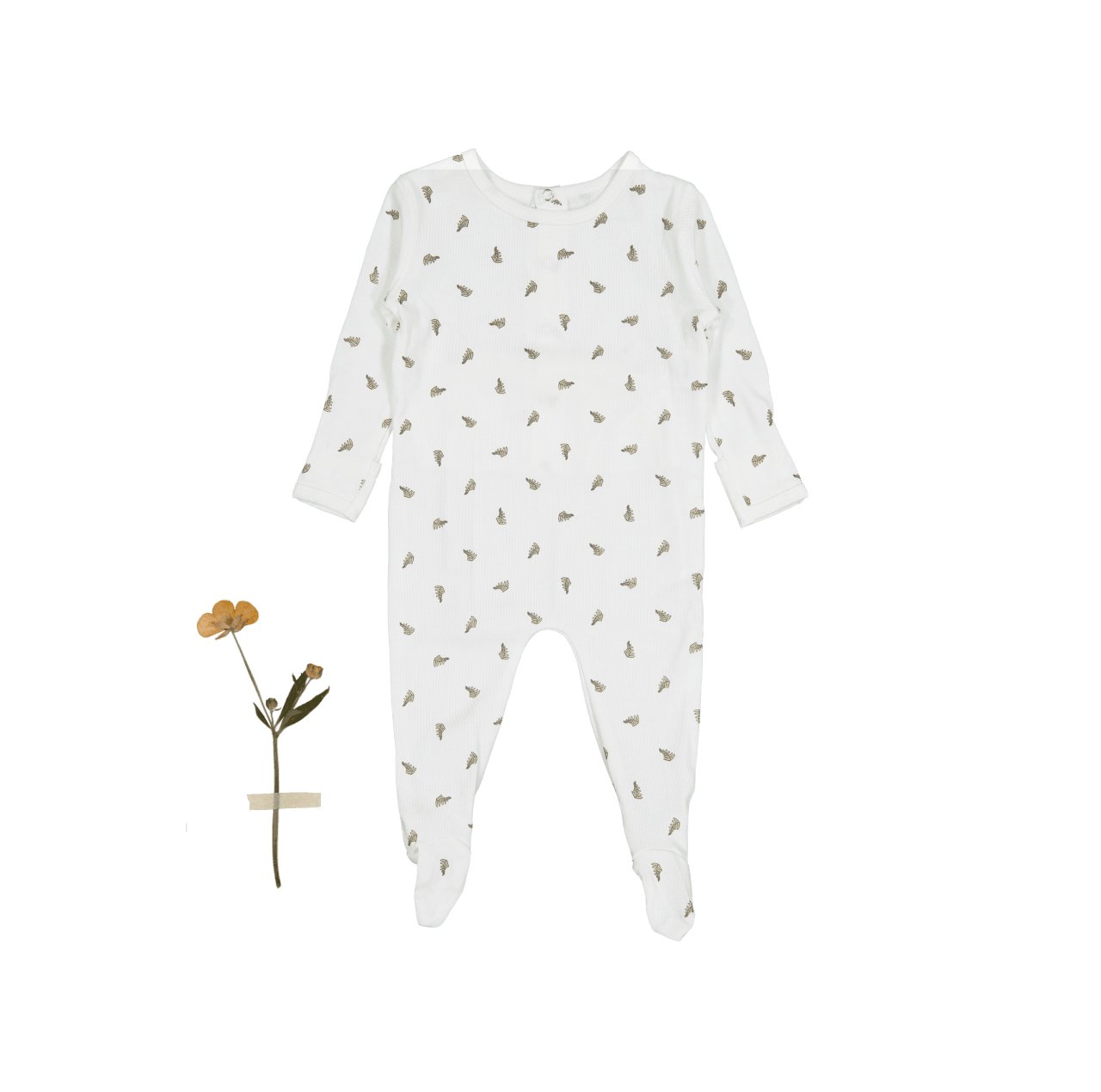 The Printed Romper - White Leaf - Mack & Harvie