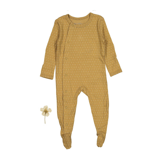 The Printed Snap Romper - Golden Dot - Mack & Harvie