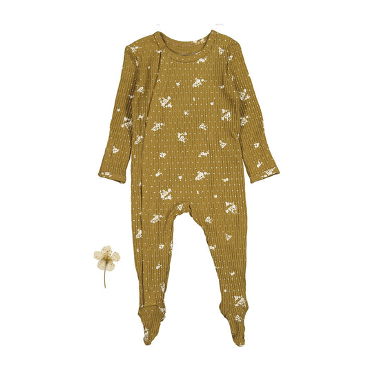 The Printed Snap Romper - Golden Floral - Mack & Harvie