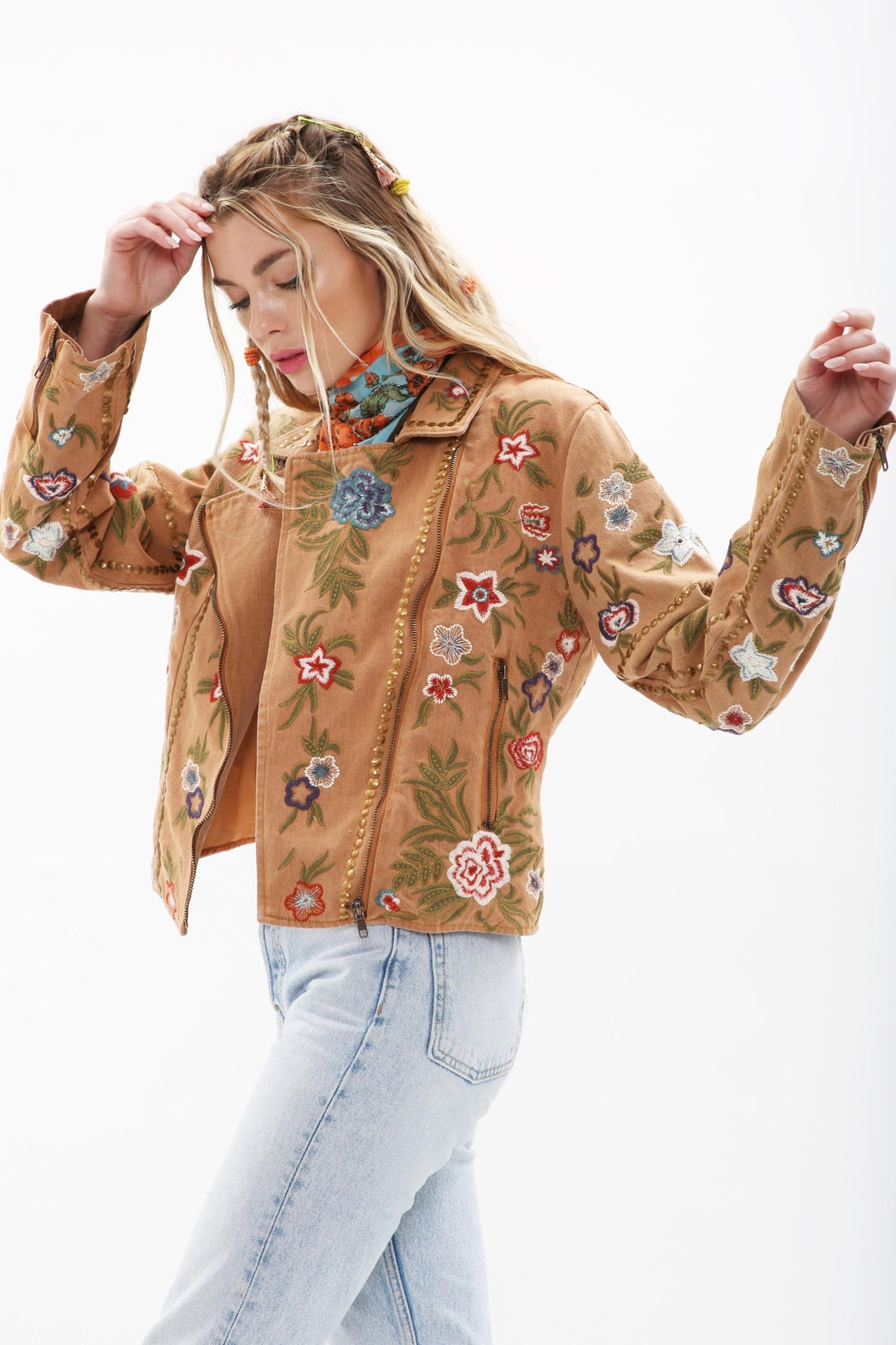 Tan Embroidered Jacket