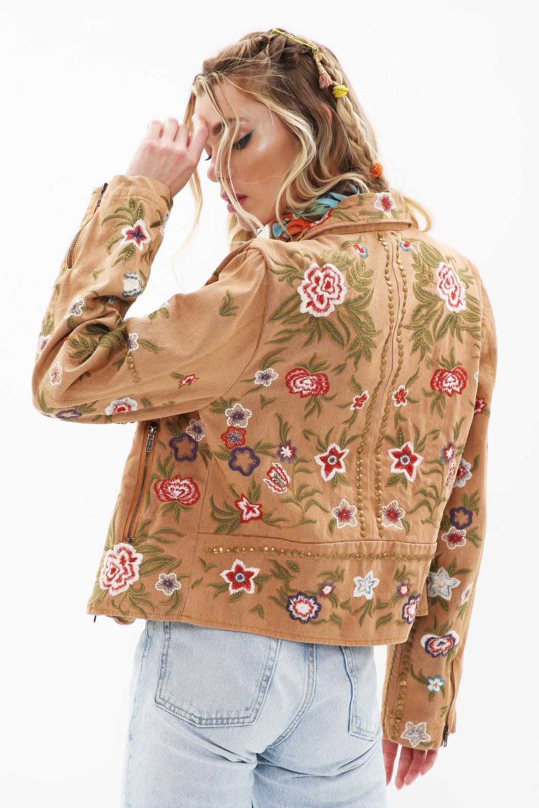 Tan Embroidered Jacket