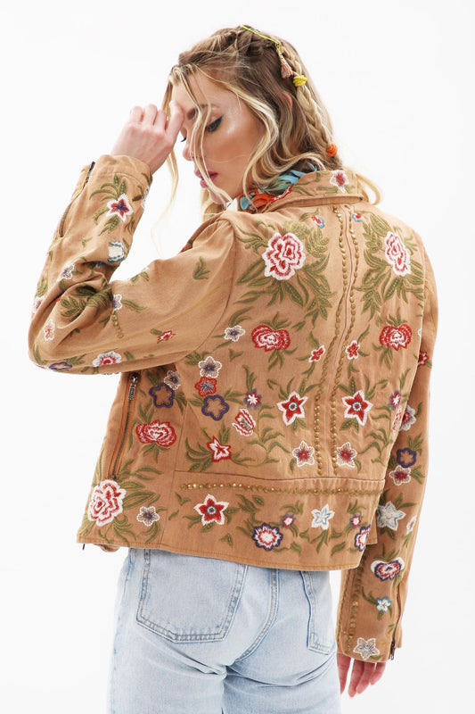 Tan Embroidered Jacket
