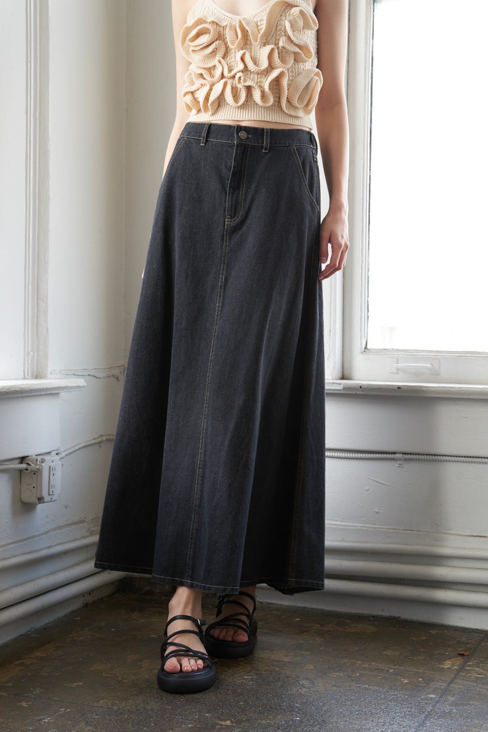 TRADING SECRETS DENIM SKIRT - Mack & Harvie