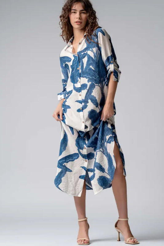 Tropical Button Down Dress