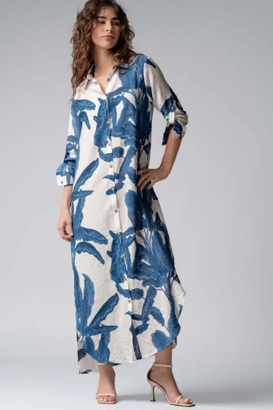 Tropical Button Down Dress