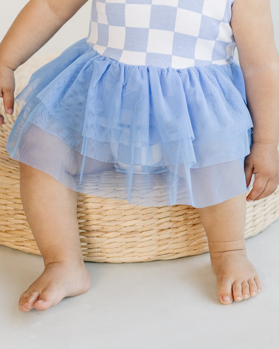 Tutu Romper | Checkered Blue - Mack & Harvie