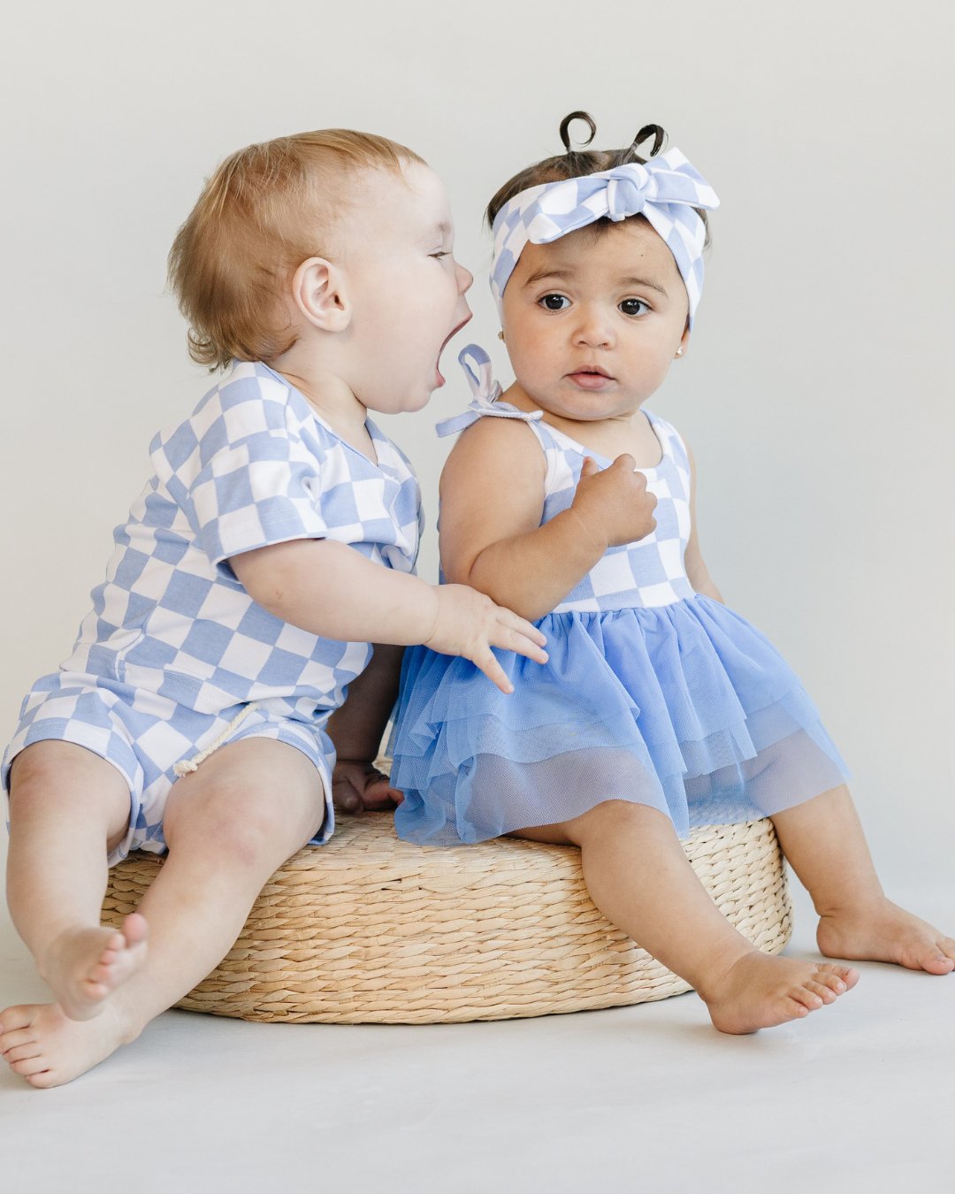 Tutu Romper | Checkered Blue - Mack & Harvie