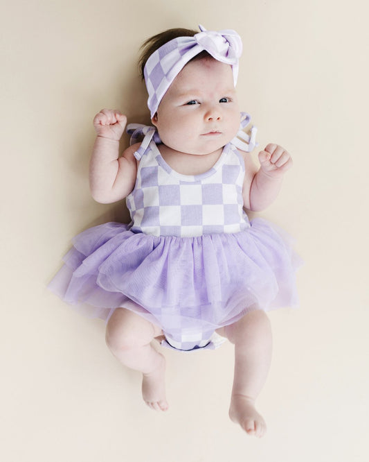Tutu Romper | Checkered Lavender - Mack & Harvie