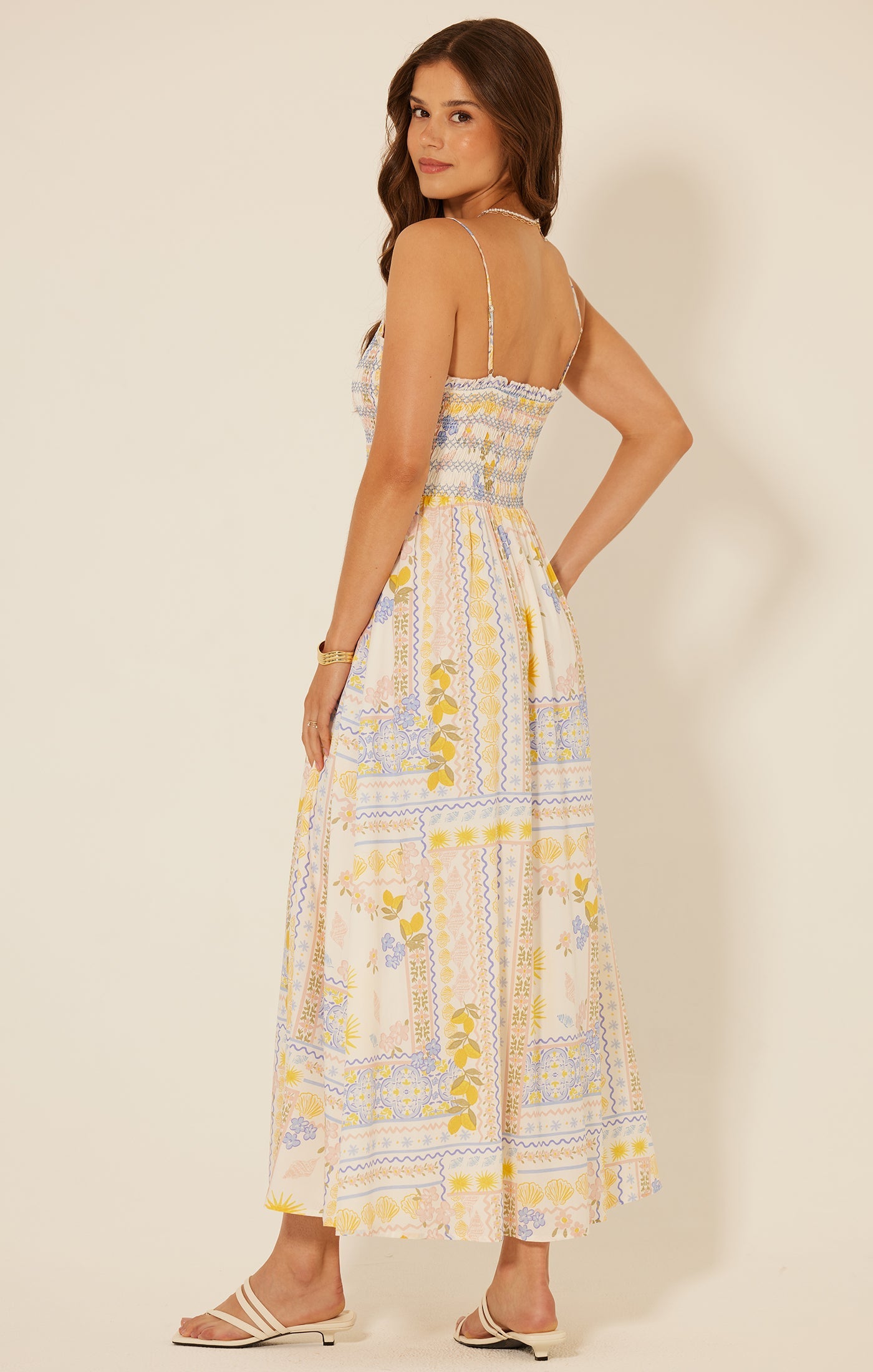 Yellow Blue Maxi Summer Dress