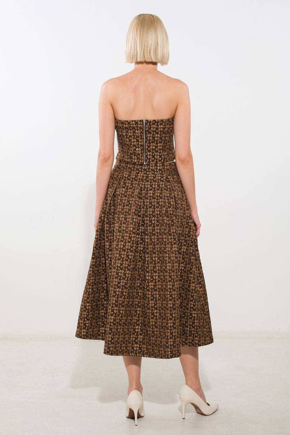 UPGRADED EVENT WOVEN MIDI SKIRT - Mack & Harvie