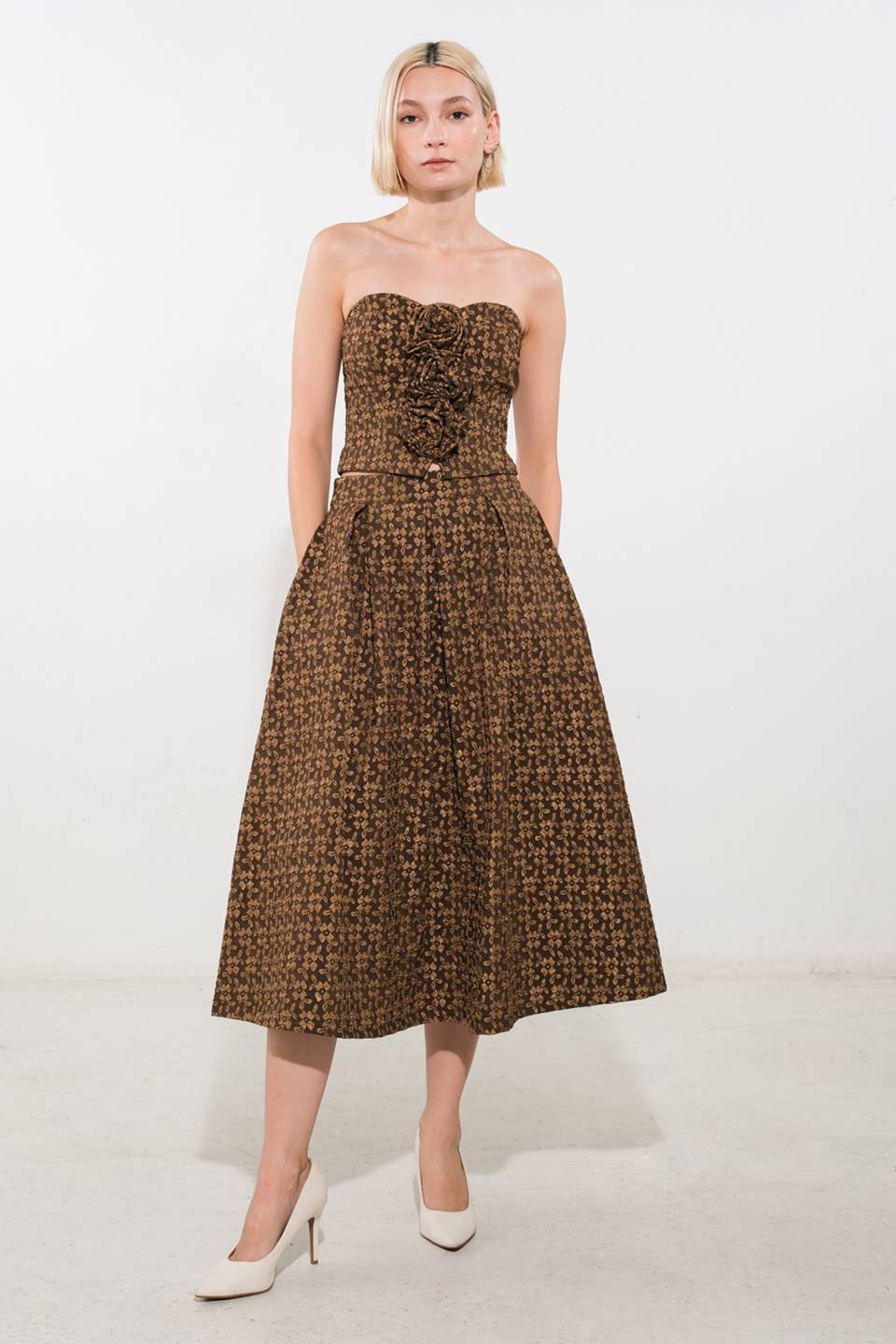 UPGRADED EVENT WOVEN MIDI SKIRT - Mack & Harvie