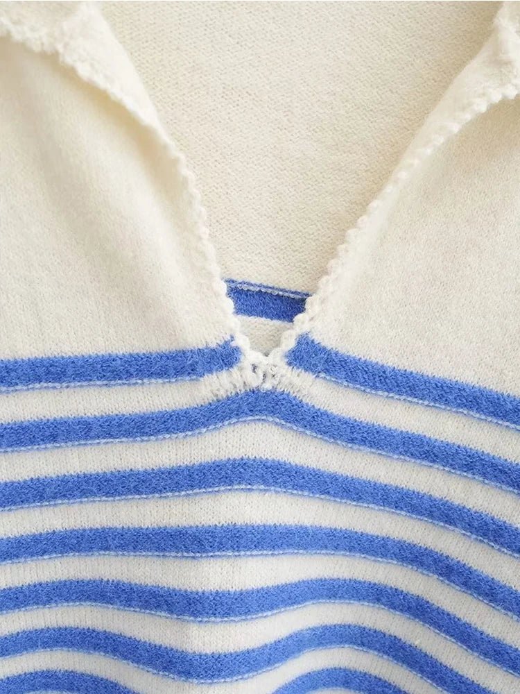 V - Neck Striped Pullover - Mack & Harvie