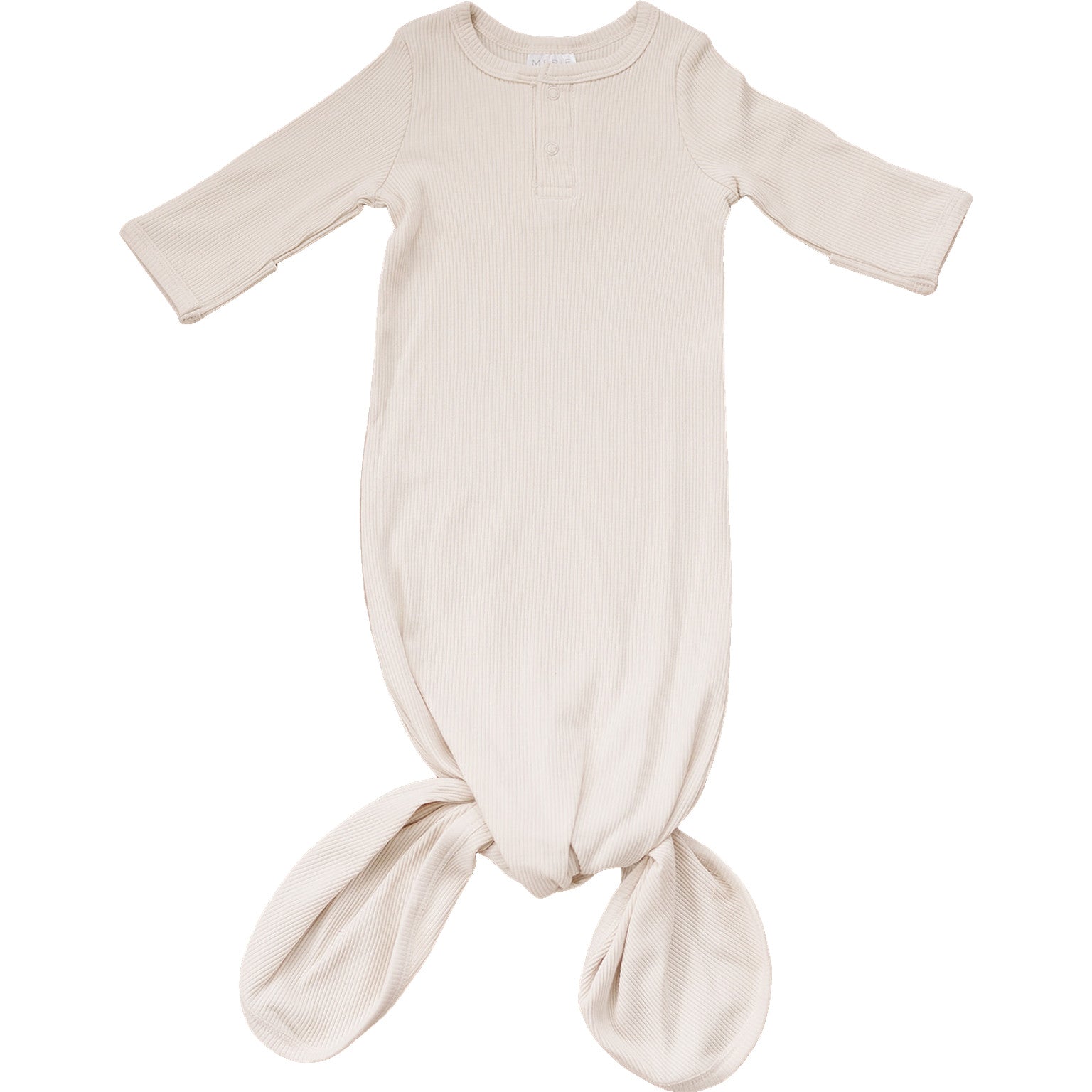 Vanilla Organic Cotton Ribbed Knot Gown - Mack & Harvie
