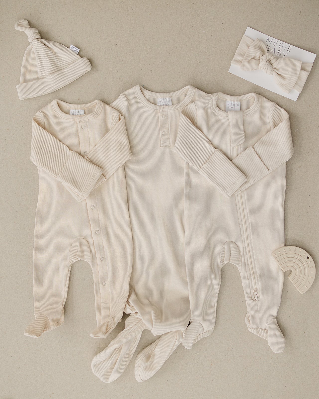 Vanilla Organic Cotton Ribbed Snap - Mack & Harvie
