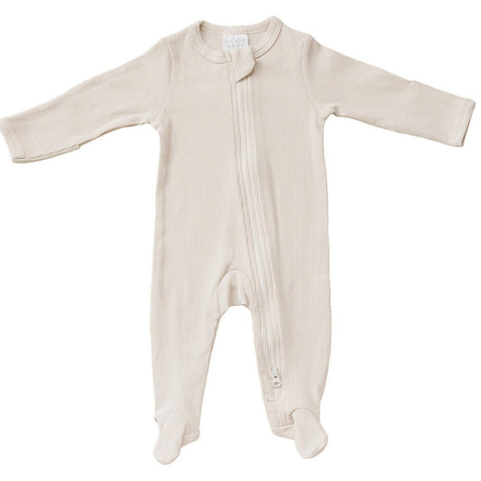 Vanilla Organic Cotton Ribbed Zipper - Mack & Harvie