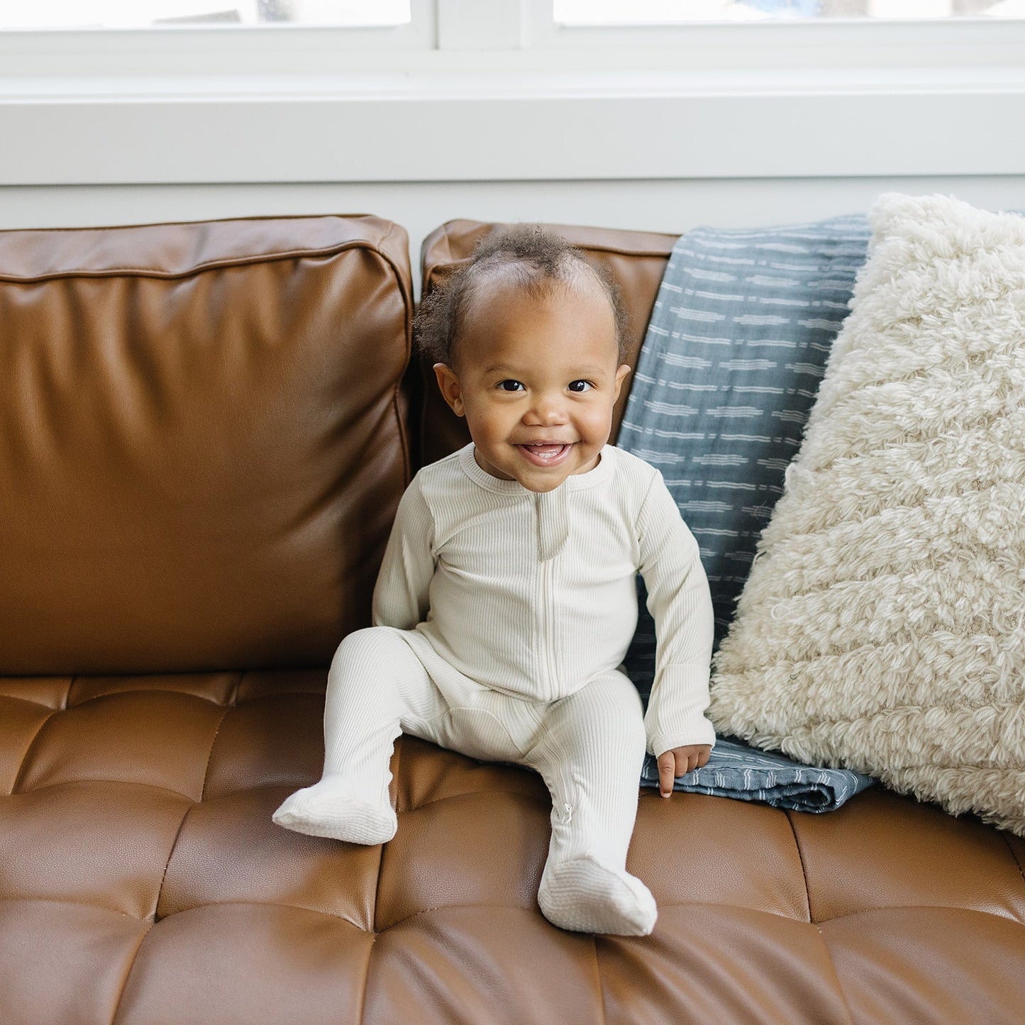 Vanilla Organic Cotton Ribbed Zipper - Mack & Harvie