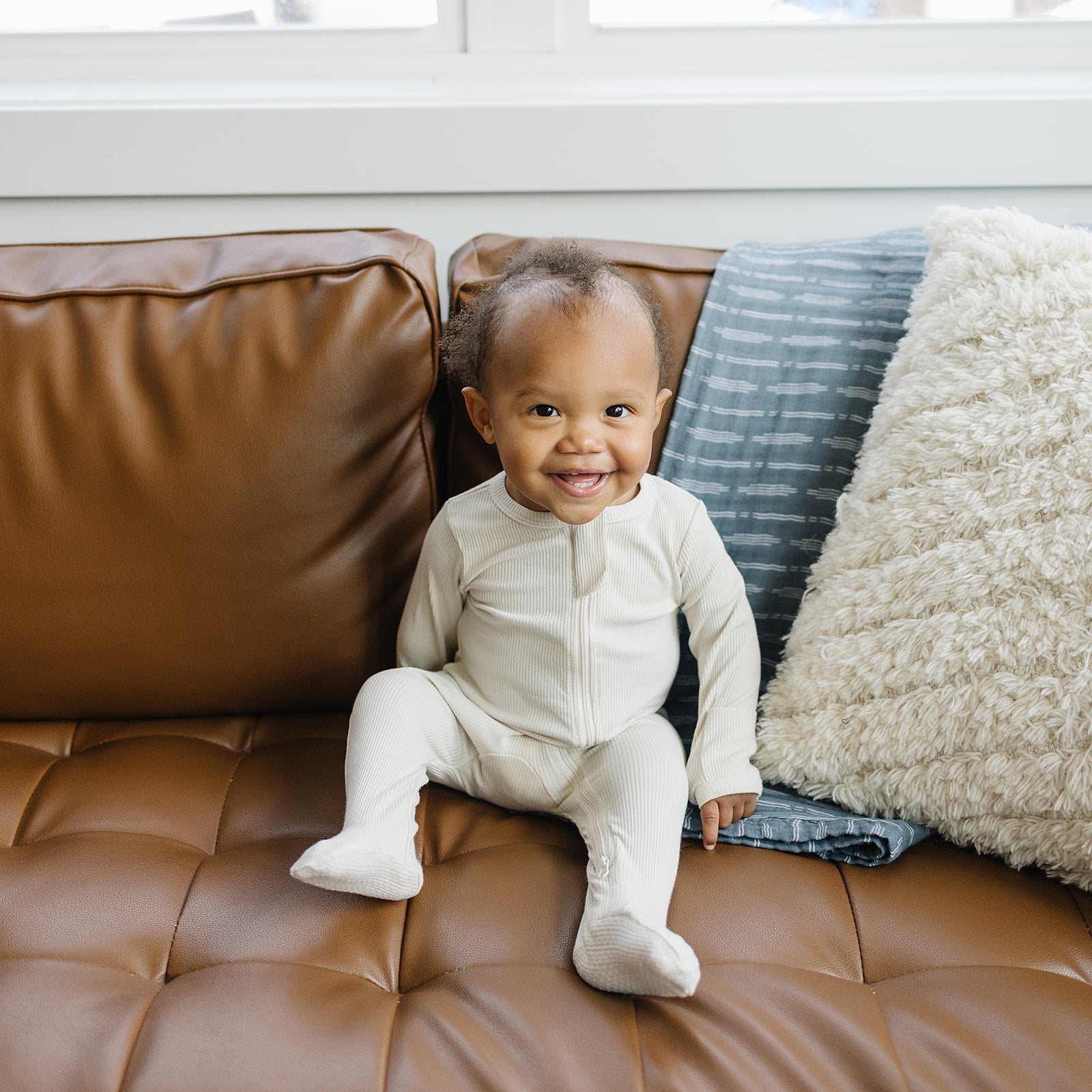 Vanilla Organic Cotton Ribbed Zipper - Mack & Harvie