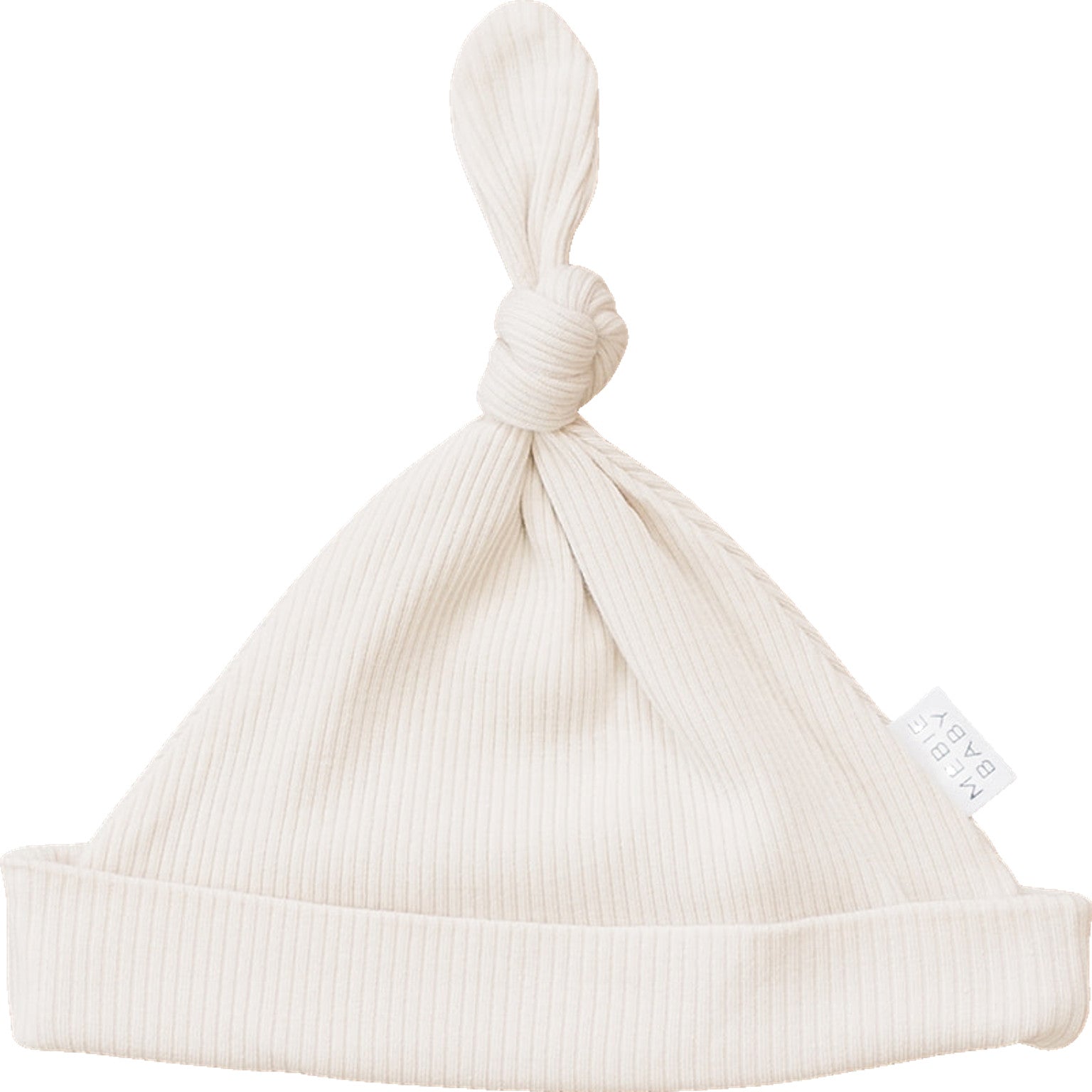 Vanilla Organic Ribbed Newborn Knot Hat - Mack & Harvie