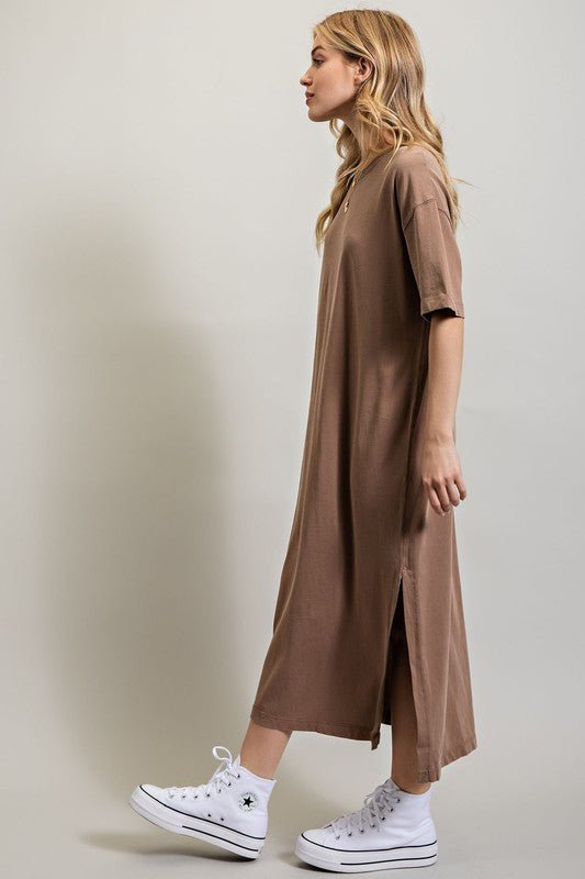 VENTED HEAVY COTTON WASHED DRESS - Mack & Harvie