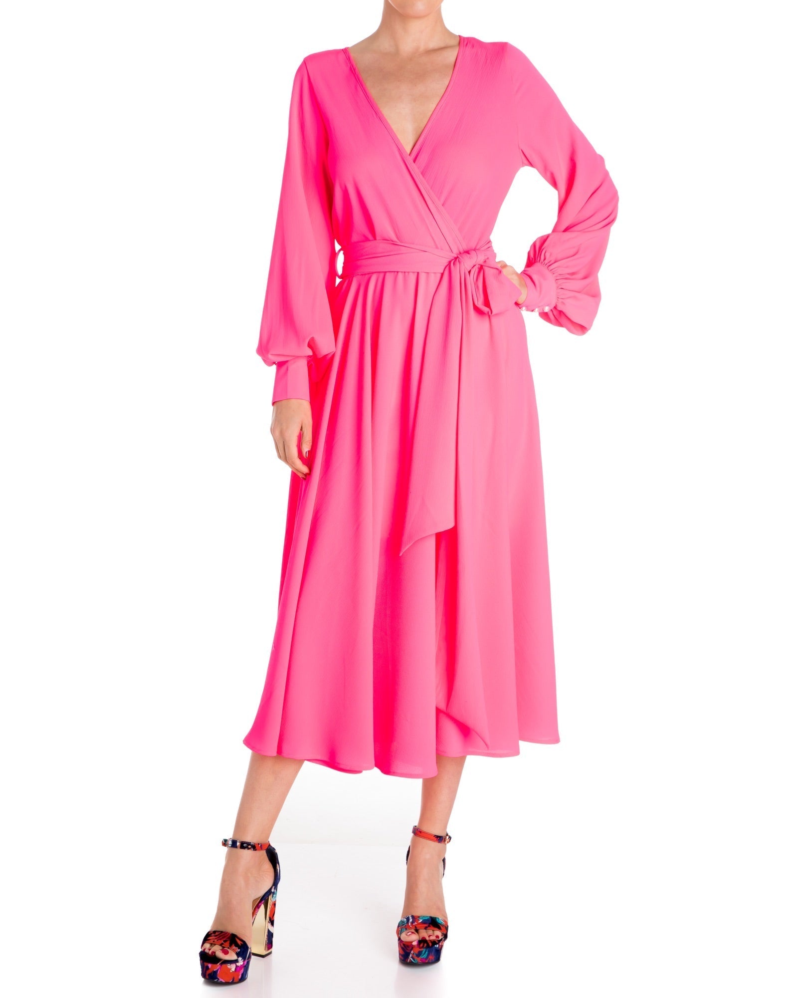 Venus Midi Dress - Neon Pink - Mack & Harvie