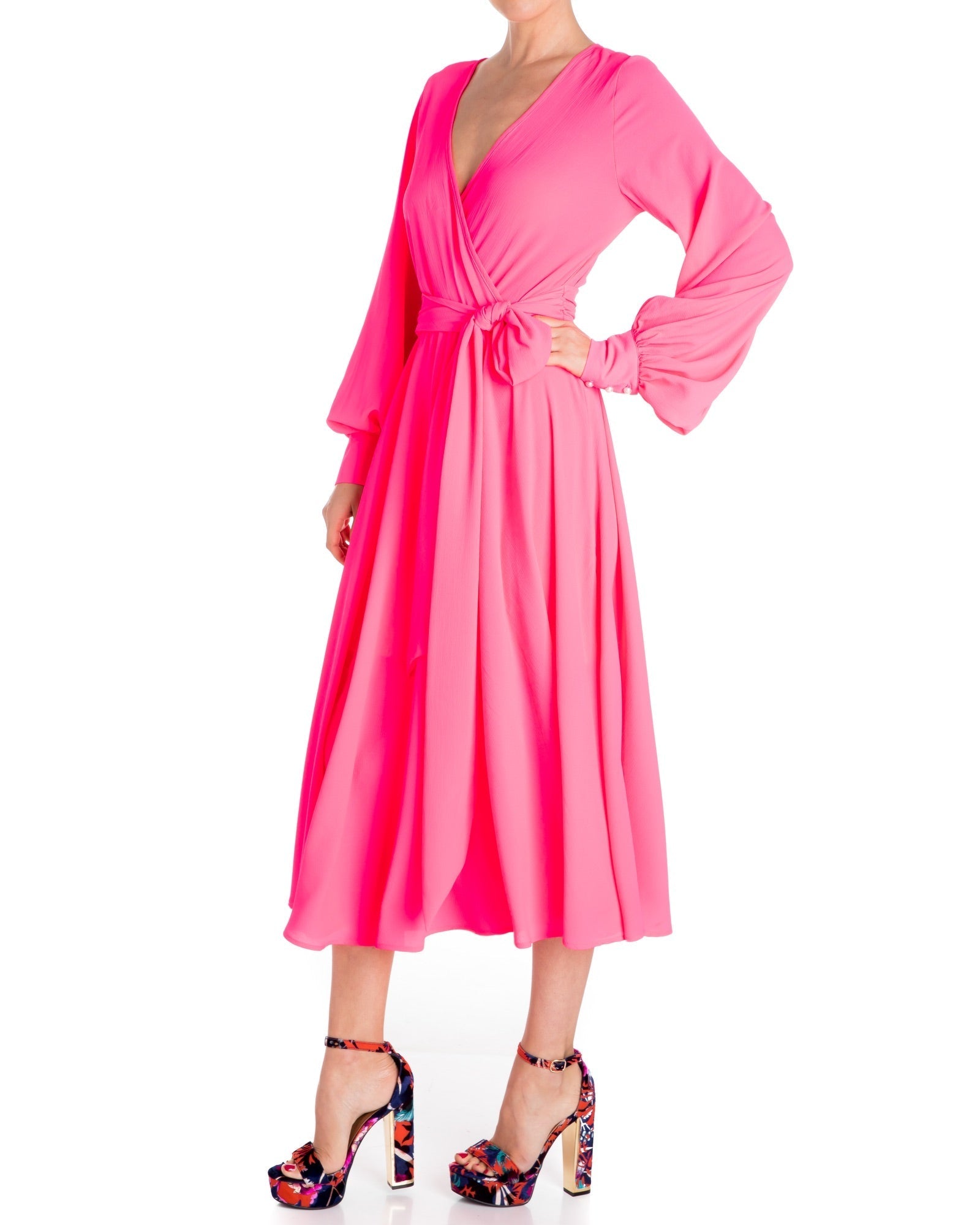 Venus Midi Dress - Neon Pink - Mack & Harvie