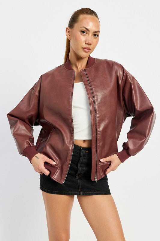 VINTAGE LEATHER BOMBER JACKET - Mack & Harvie