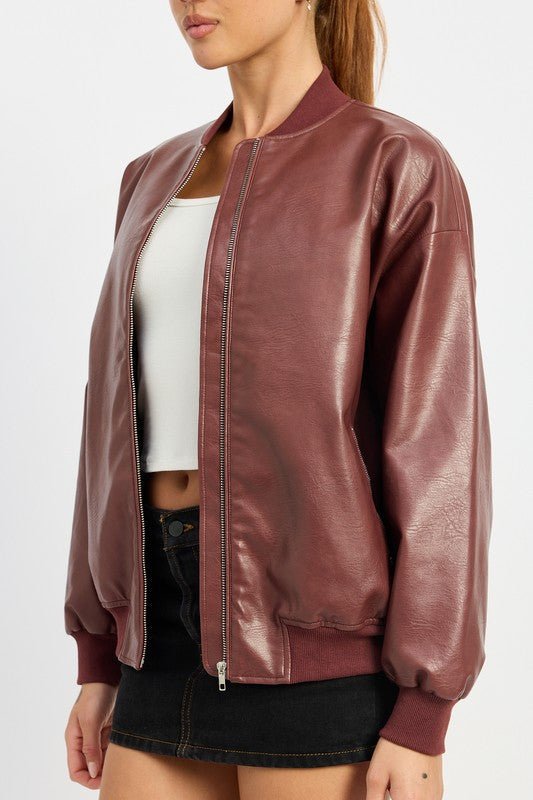 VINTAGE LEATHER BOMBER JACKET - Mack & Harvie