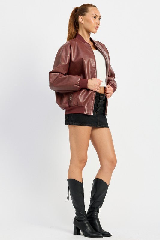 VINTAGE LEATHER BOMBER JACKET - Mack & Harvie
