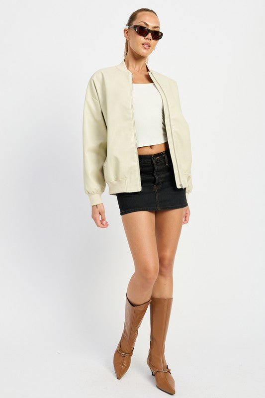 VINTAGE LEATHER BOMBER JACKET - Mack & Harvie