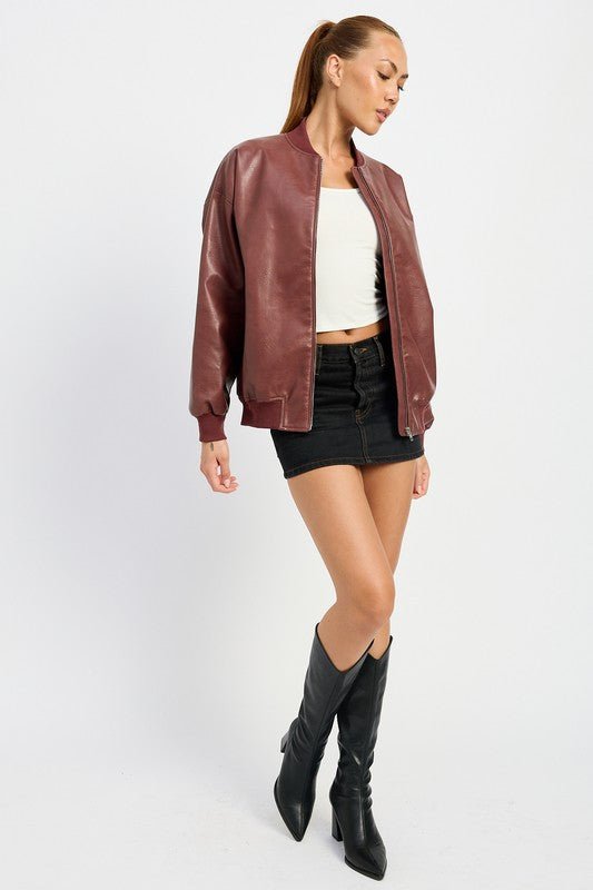 VINTAGE LEATHER BOMBER JACKET - Mack & Harvie