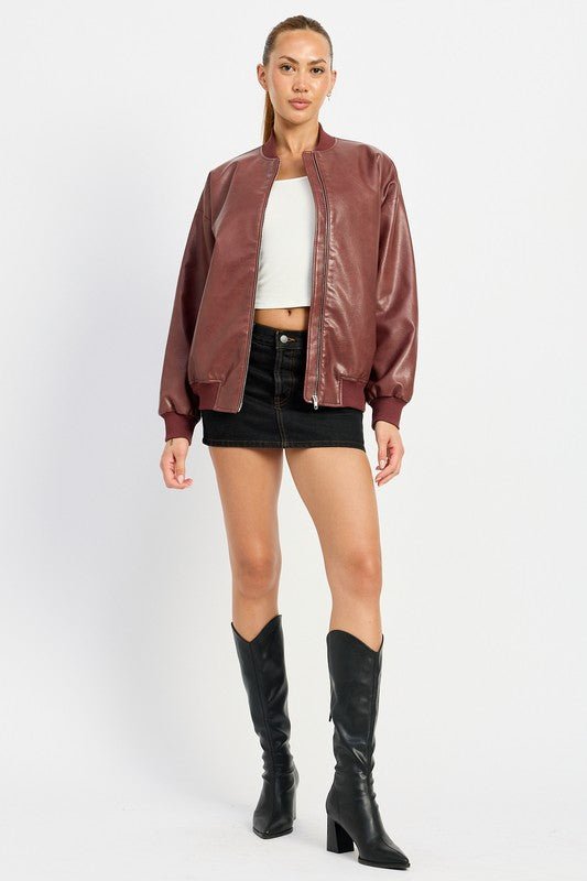 VINTAGE LEATHER BOMBER JACKET - Mack & Harvie