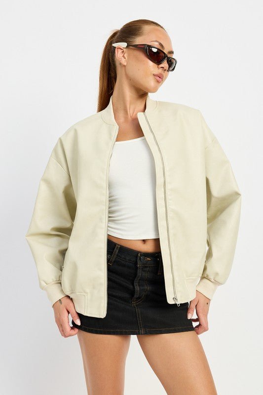 VINTAGE LEATHER BOMBER JACKET - Mack & Harvie