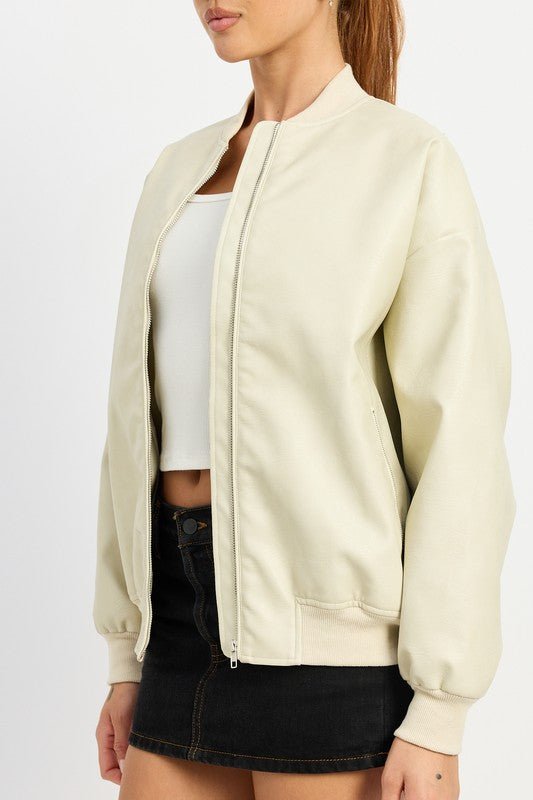 VINTAGE LEATHER BOMBER JACKET - Mack & Harvie