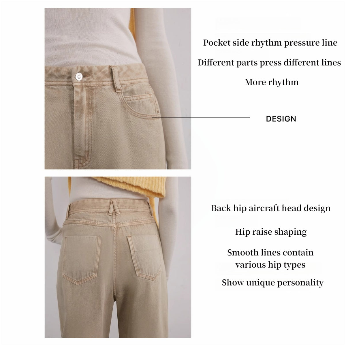 "Meteorite Fragments" Street Sense American Vintage Washed Straight Leg Jeans