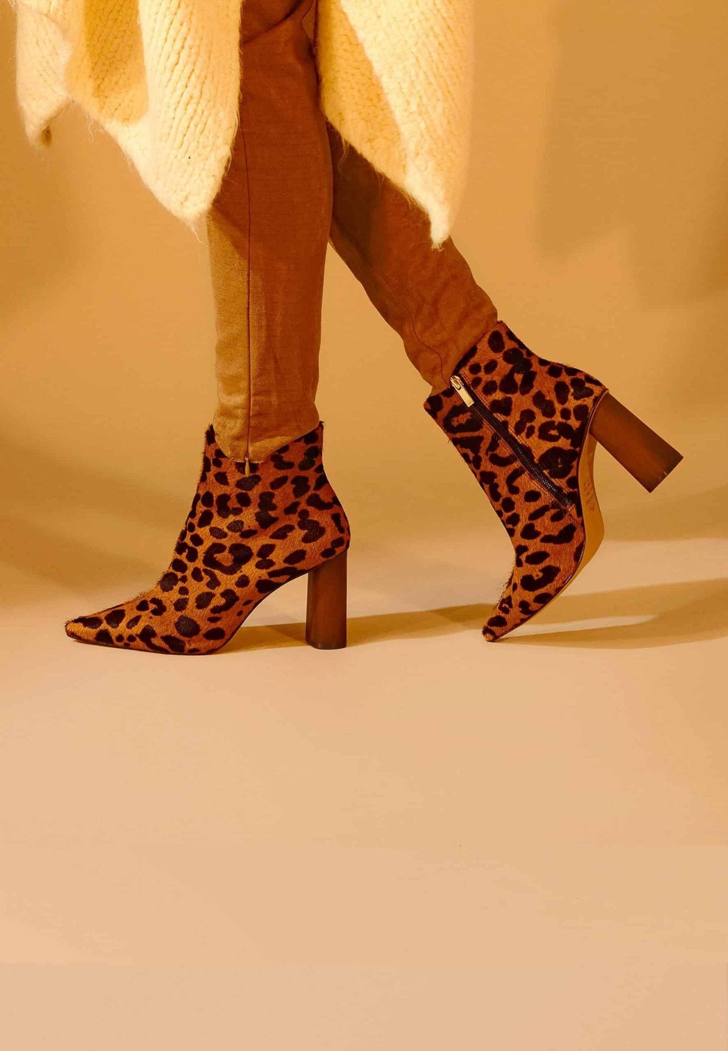 Brown Animal Print Boots