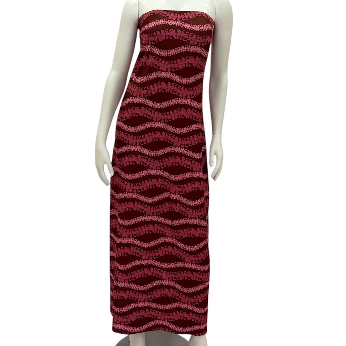 Women's Brown  Lei Puakenikeni Tube top Maxi Dress