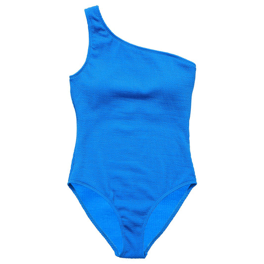 Womens Marine Blue One Shoulder Swimsuit - Mack & Harvie