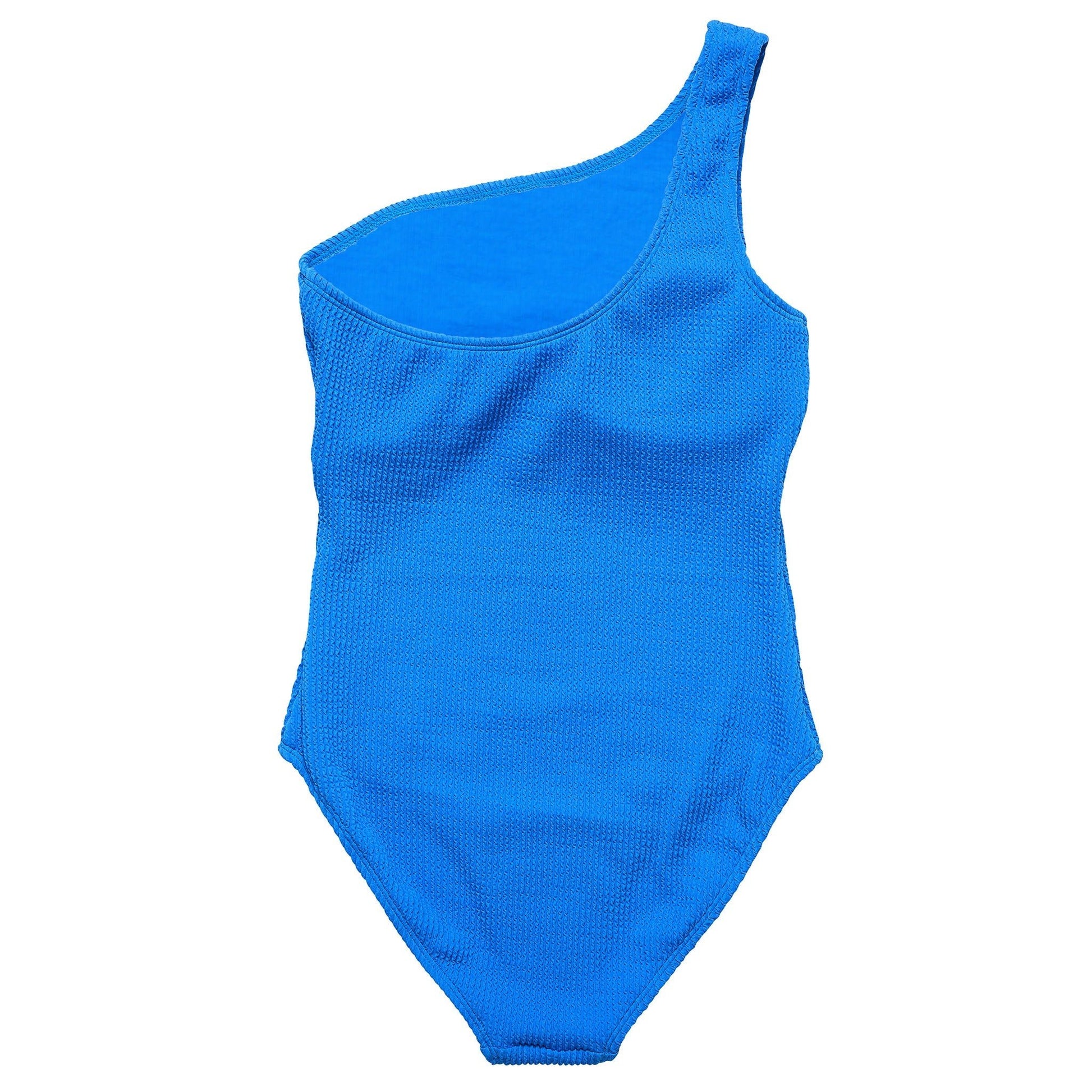 Womens Marine Blue One Shoulder Swimsuit - Mack & Harvie