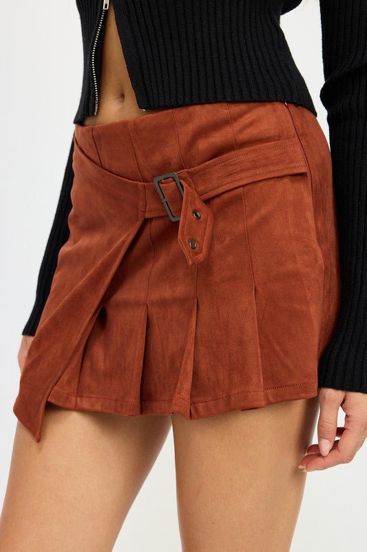 WRAPPED BUCKLE BELT MINI SKIRT - Mack & Harvie