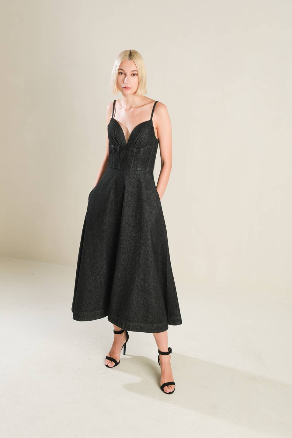 YOU ARE MY SUNSHINE DENIM MIDI DRESS - Mack & Harvie