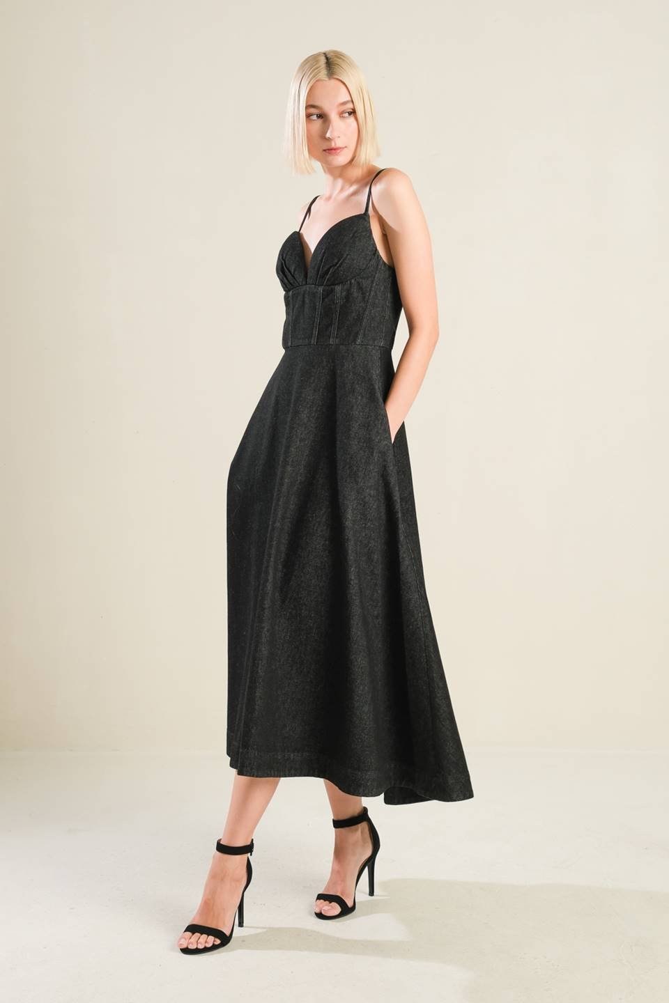 YOU ARE MY SUNSHINE DENIM MIDI DRESS - Mack & Harvie