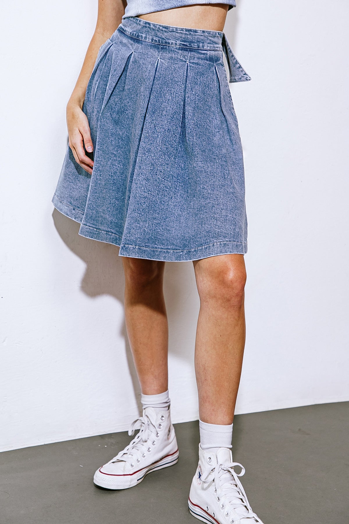 YOUR EYES ON MINE DENIM MINI SKIRT - Mack & Harvie